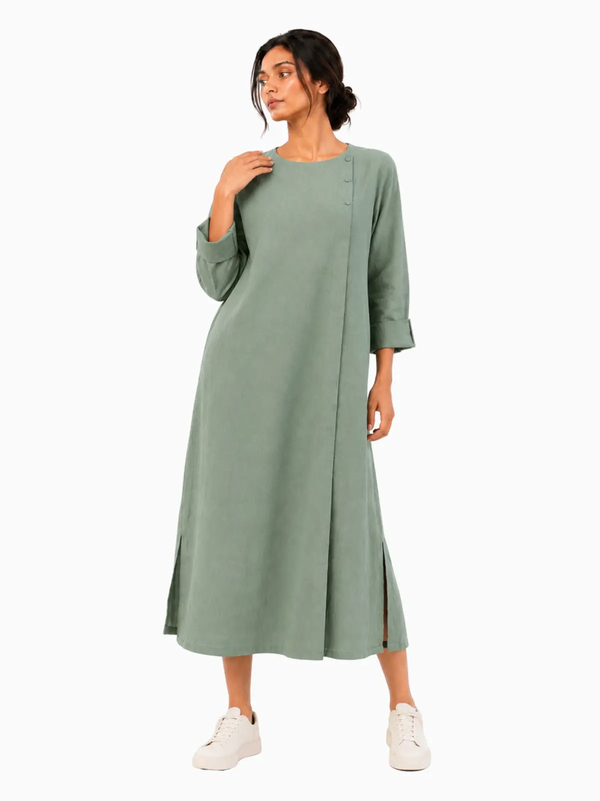 Sage Green Baggy Long Shirt image 5