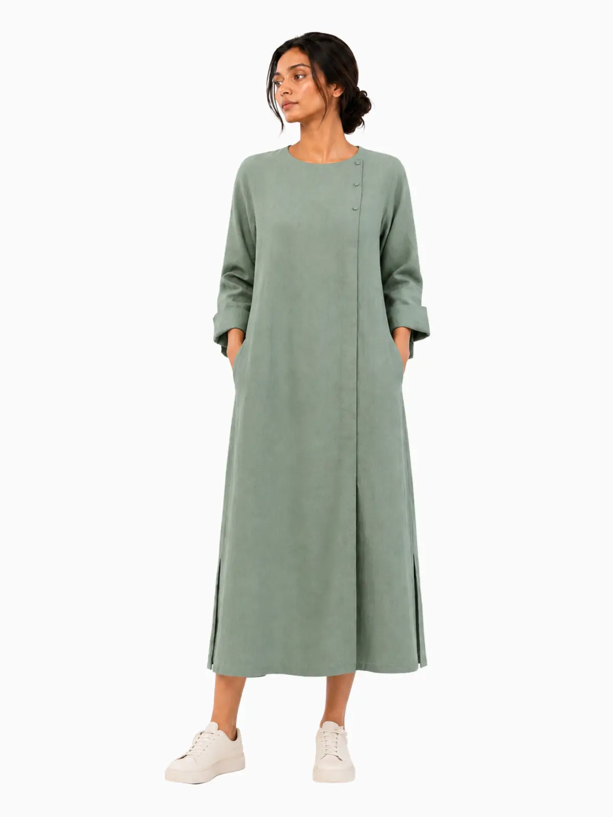 Sage Green Baggy Long Shirt image 7