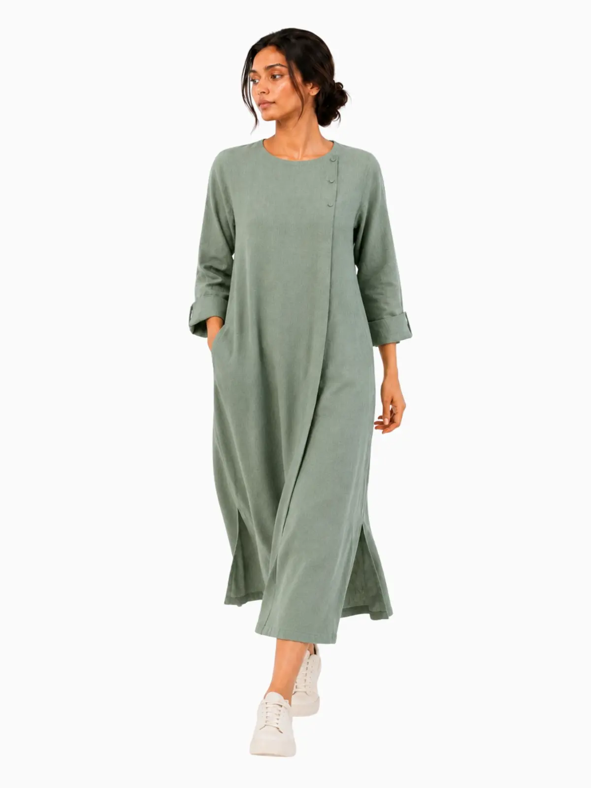 Sage Green Baggy Long Shirt